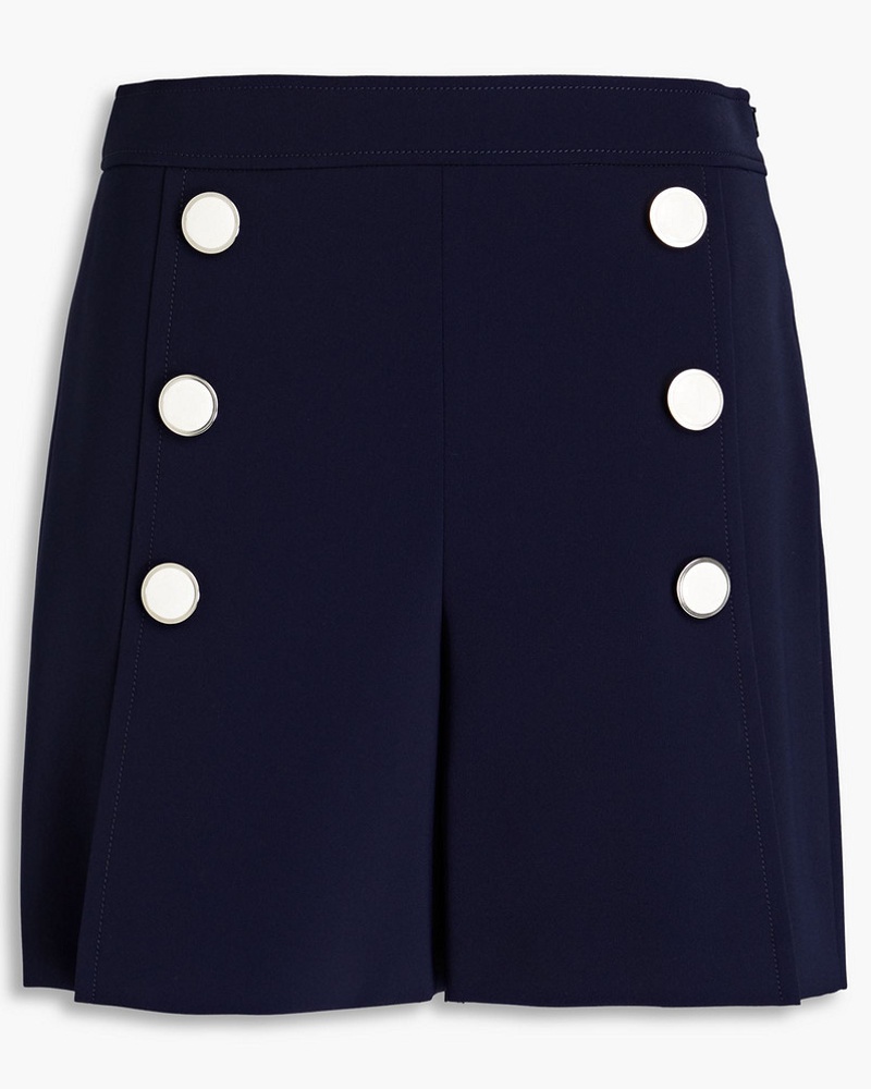 Moschino Damen Plissierte Shorts aus Crêpe mit Verzierung