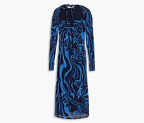 Regatta kariertes Midikleid aus beflocktem Stretch-Mesh
