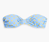 Maria Bandeau-Bikini-Oberteil mit Polka-Dots und Raffung