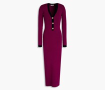Mirella zweifarbiges Midikleid aus Rippstrick