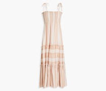 Okimi Roisin Maxikleid aus Baumwoll-Jacquard mit Raffung