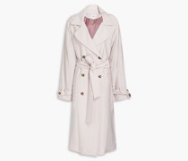 Trenchcoat aus Twill inKnitteroptik mit Gürtel 2