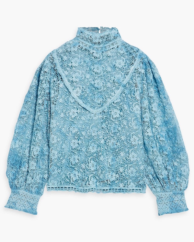 LoveShackFancy Damen Nerine Bluse aus gehäkelter Baumwolle