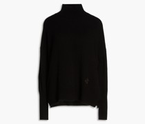 Rollkragenpullover aus Kaschmir mit Logostickerei