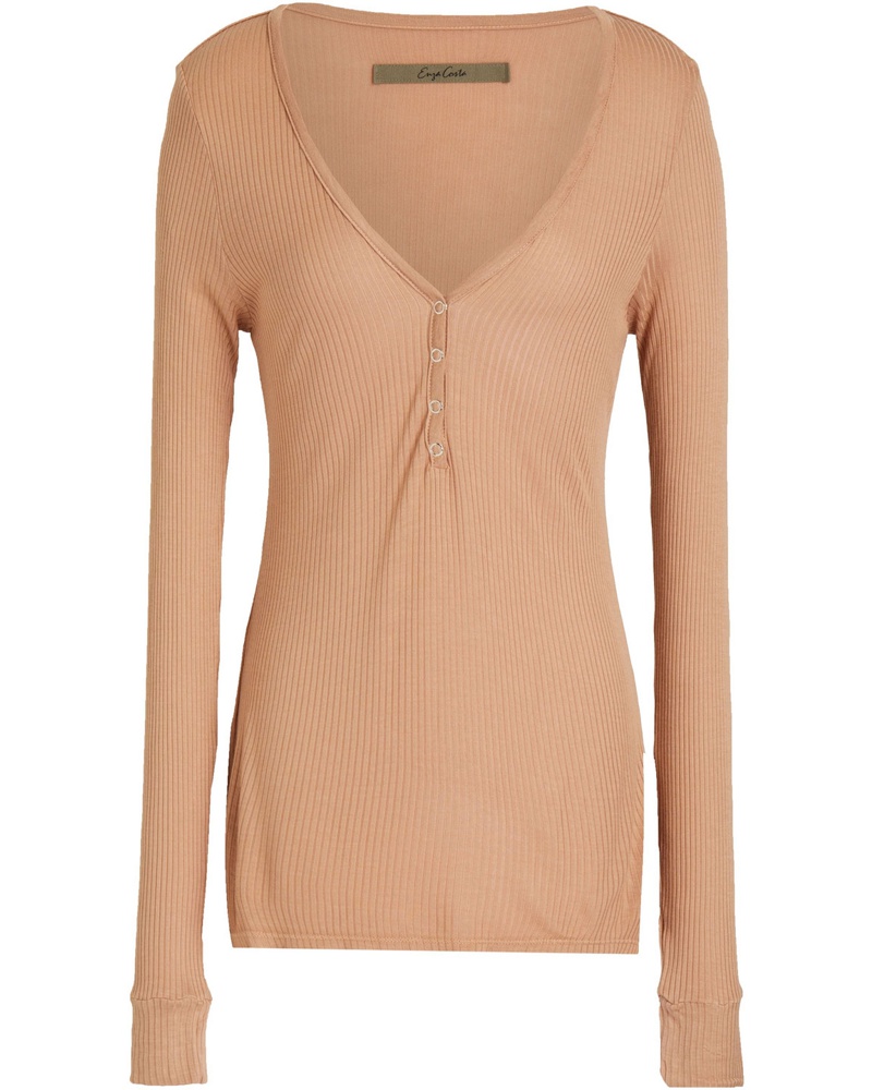 Enza Costa Damen Oberteil aus geripptem Jersey