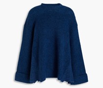 Oversized-Pullover aus gebürstetem Rippstrick