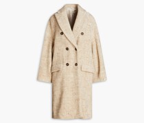 Doppelreihiger Mantel aus einer Alpakamischung mit Glencheck-Muster