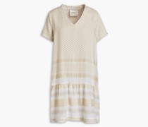 2 V gerafftes Minikleid aus Baumwoll-Jacquard