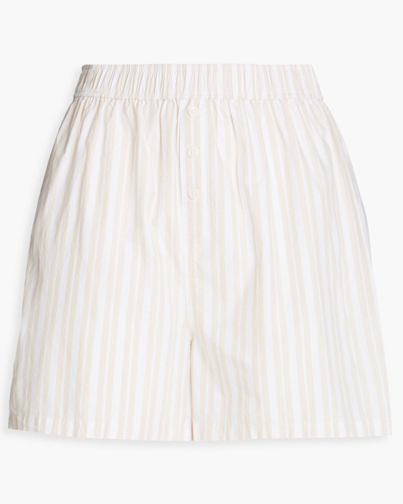 Onia Damen Gestreifte Shorts aus Baumwollpopeline