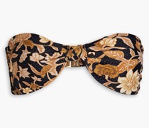 Soraya Devon Bandeau-Bikini-Oberteil mit floralem Print und Knotendetail