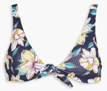 Bikini-Oberteil mit floralem Print und Knotendetail