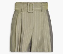 Arles Shorts aus Twill mit Nadelstreifen und Gürtel
