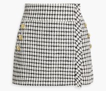 Shorts aus Bouclé-Tweed mit Zierknöpfen und Wickeleffekt