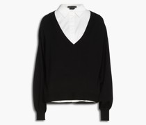 Alice OliviaJanina wandelbarer Pullover aus einer Wollmischung mit Popeline-Einsätzen