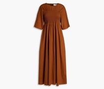 Gerafftes Midikleid aus Baumwolle