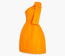 Kleid aus Seiden-Faille mit Schleife und asymmetrischer Schulterpartie