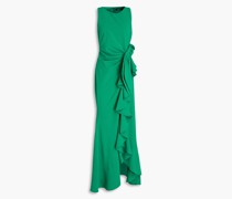 Robe aus Crêpe mit Rüschen