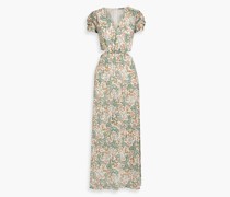 Jada Maxikleid aus Baumwollgaze mit floralem Print und Cut-outs