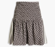 Ceine Minirock aus Baumwo-Jacquard mit Raffung