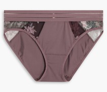 Nufit Garden halbhohes Höschen aus Jersey mit Mesh-Einsatz und floralem Print