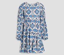 Riona Minikleid aus einer Baumwollmischung mit Cut-outs und Print