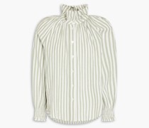 Calisto Hemd aus Seersucker aus einer Baumwollmischung mit Rüschen und Streifen