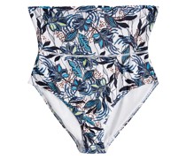 Hoch sitzendes Bikini-Höschen mit floralem Print