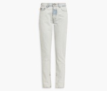 Hoch sitzende gebleichte Jeans mit schmalem Bein