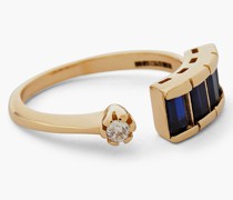 24 KT. vergoldeter Ring mit Kristallen und Steinen