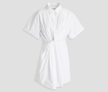 Hemdkleid aus Baumwollpopeline inMinilänge mit Twist-Detail an der Vorderseite