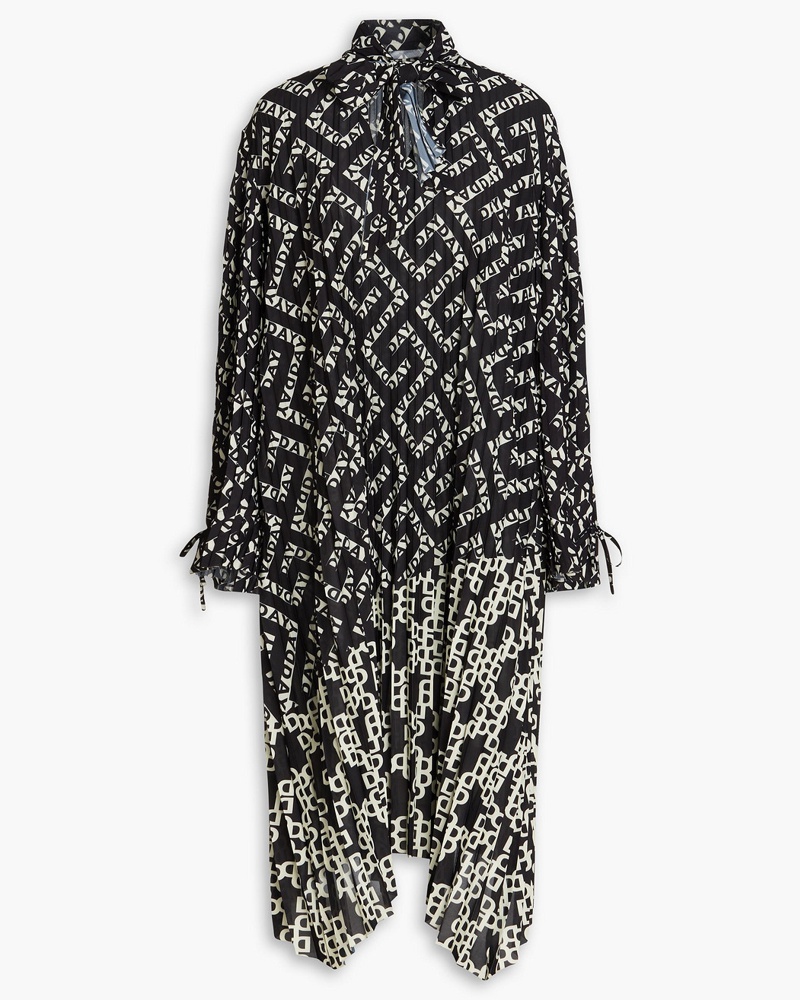 Day Birger et Mikkelsen Damen Oscar Midikleid aus Crêpe de Chine mit Print und Falten