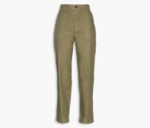 Saskia Cropped Hose mit geradem Bein aus Baumwoll-Twill 27