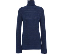 Gestreifter Rollkragenpullover aus einer Wollmischung