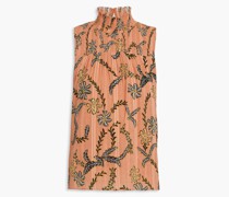 Mika Oberteil aus Baumwoll-Jacquard mit Raffung und Print