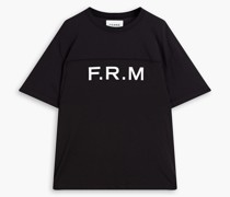 Bedrucktes T-Shirt aus Jersey mit Mesh-Einsatz L