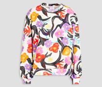 Sweatshirt aus Baumwollfrottee mit floralem Print