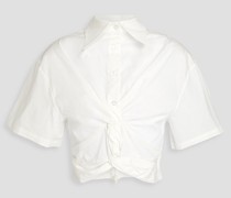 Cropped Hemd aus Stretch-Baumwollpopeline mit Twist-Detail