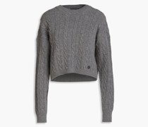 Marbre Pullover aus einer gerippten Wollmischung mit Zopfstrickmuster