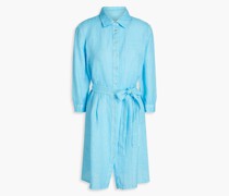 Hemdkleid aus Leinen inMinilänge mit Falten