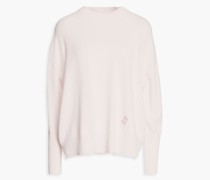 Kaschmirpullover mit Logostickerei