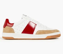 Sneakers aus Leder mit Velourslederbesatz