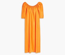 Schulterfreies Midikleid aus einer Leinen-Tencel™-Mischung