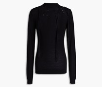Pullover aus einer Seiden-Baumwollmischung mit Verzierung