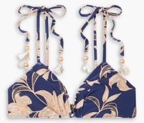 Stargazer Bikini-Oberteil mit floralem Print und Verzierung L