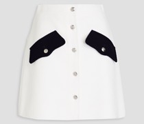 Two-tone cotton-tweed mini skirt
