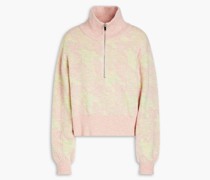 Melierter Pullover aus einer Wollmischung mit Hahnentrittmuster