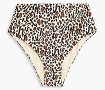Bente hoch sitzendes Bikini-Höschen mit Leopardenprint