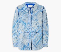 Bino wattierte Jacke aus Crêpe mit Print