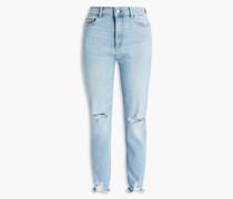 Hoch sitzende Skinny Jeans inDistressed-Optik