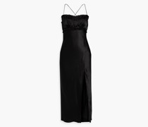 Babba gerafftes Midikleid aus Seidensatin